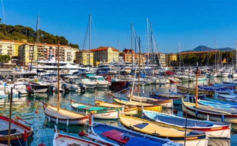 Nice Port With Yachts Boats And Pierces In Nice Port And Yacht Marina