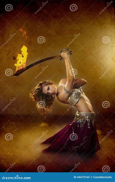 Arabic Woman warrior stock image. Image of muslim, fire - 44475165