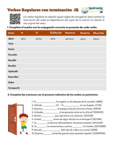 Verbos Regulares En Espanol Worksheets