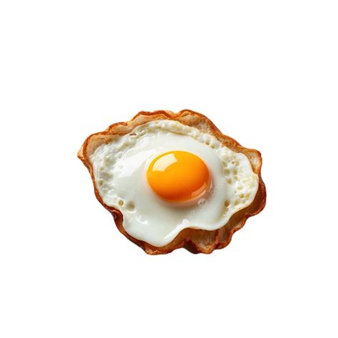 Fried Egg In A Pancake Isolated On White Background Top View Fried Egg In A Pancake Isolated