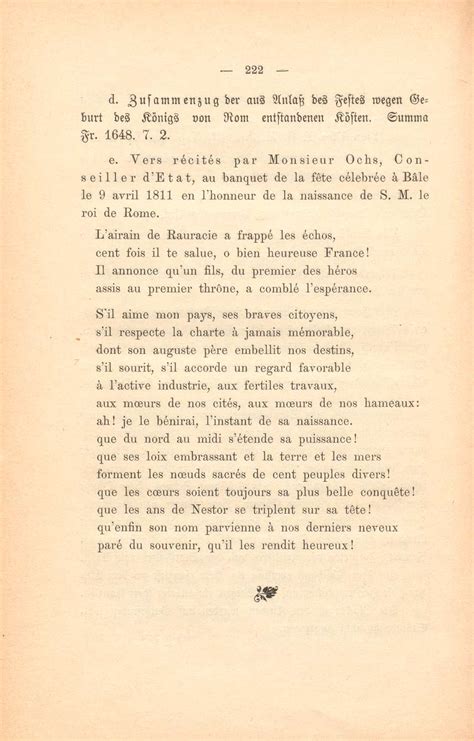 Miscellen I Fest in Basel zu Ehren der Geburt des Königs von Rom 1811