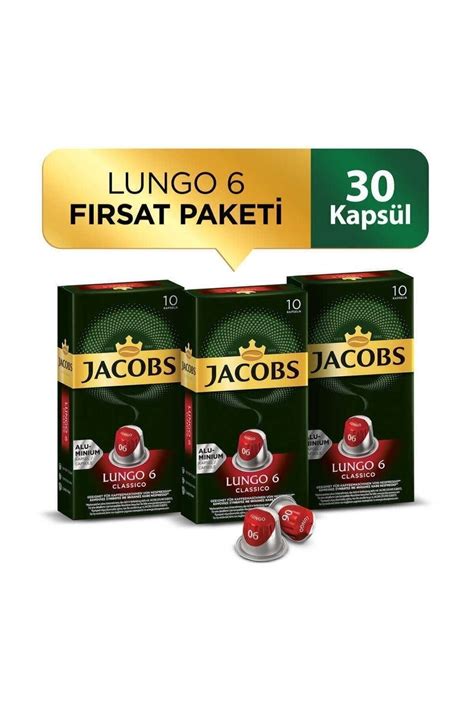 Jacobs Lungo 6 Classic Nespresso Uyumlu Alüminyum Kapsül Kahve 10 Adet