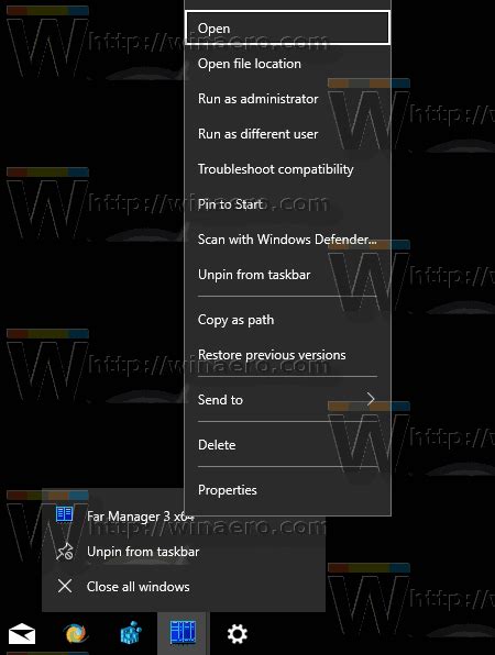 How To Open Context Menu For Apps In Taskbar In Windows 10