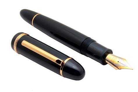 Ledos Jinhao X159 Black Acrylic Fountain Pen Fine Nib Golden Trims