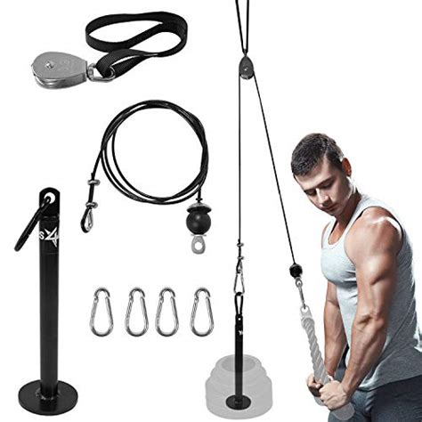 Sports And Outdoors Home Gyms Weight Attachment Rope Shoulder 4 In 1 Cable Pulley Machine 22packs