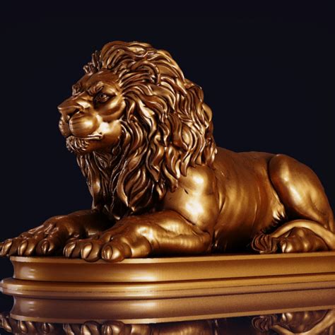 3D Printable Lion Sculpture by The Garawake