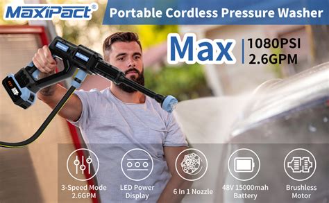 Maxipact Cordless Pressure Washer With Brushless Motor 1080 Psi Portable Pressure