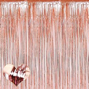 Amazon Pack Rose Gold Fringe Curtain Backdrop Ft X Ft