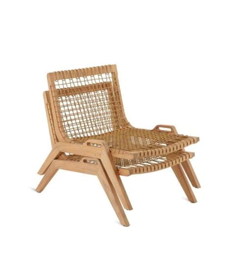 Unopiu Synthesis Stackable Lounge Armchair In Teak And Waprolace