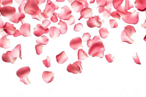 Premium Photo Rose Petals Flying Isolated On White