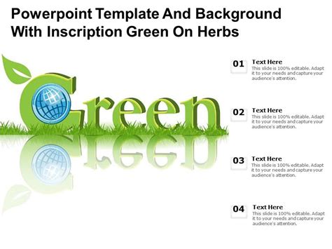 Powerpoint Template And Background With Inscription Green On Herbs