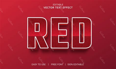 Effet De Texte Rouge Fichier Vecteur Premium Textstudio