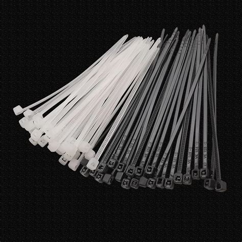 100pcs Lot Self Locking Plastic Nylon Cable Ties Black White Cable Zip