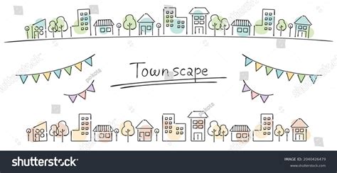 Hand Drawn Watercolor Style Cityscape Illustration Stock Vector ...