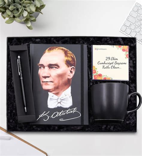 Ekime Zel Mustafa Kemal Atat Rk Resimli Defter Siyah Touch Pen