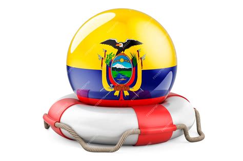 Premium Photo Lifebelt With Ecuadorian Flag Safe Help And Protect Of