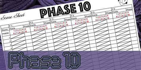 Phase 10 Printable Score Sheet Detailed Game - Etsy