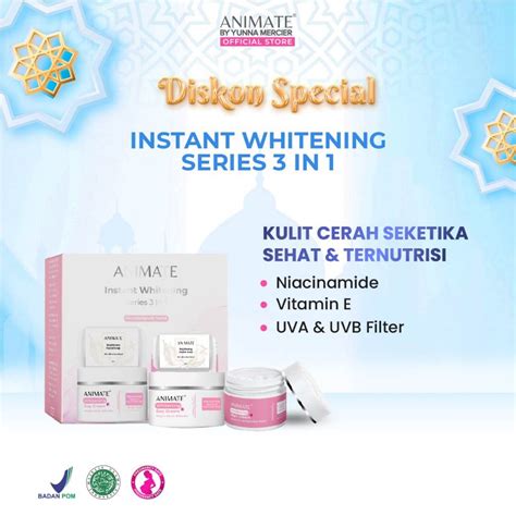 Jual Animate Instant Whitening Series In Cream Pemutih Wajah Paket