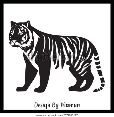 Tiger Vector Art Only Silhouette Outline Stock Vector (Royalty Free ...