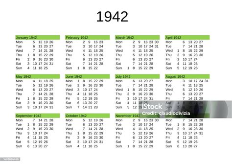 year  calendar  english stock illustration  image