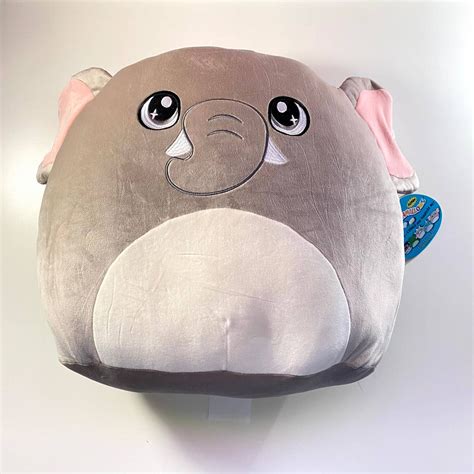 Squishmallow Mila Elephant Grey Jumbo Big Eyes Aldi Exclusive Gray