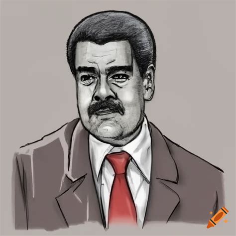 Comic Style Drawing Of Nicolas Maduro On Craiyon