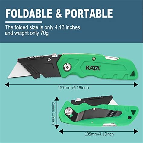 Kata 4 Pack Folding Utility Knife Heavy Duty Box Cutter With 20pcs Sk5