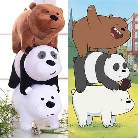 1 piece fun cute bear plush toys,polar ice bear panda brown bears brothers,cartoon heros 3 sizes ...