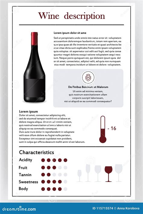 Vector Illustration Brochure Form Describing The Characteristics Of Red