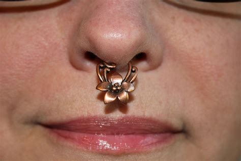 Flower Septum Ring Big Beautiful Fake By Efflorescencejewelry