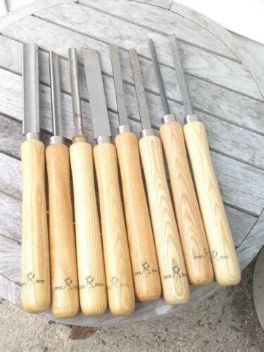 8 VINTAGE BUCK BROS BROTHERS WOOD TURNING SET WORKING CHISELS WITH BOX