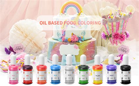 9 Colors Oil Based Food Coloring for Chocolate - Edible Dye for Cake ...