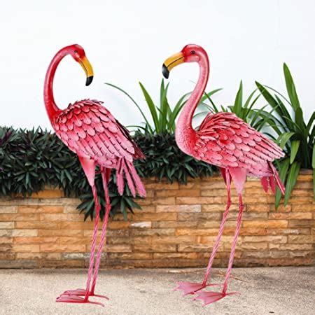 Amazon Bits and Pieces 35 ½ Tall Metal Flamingo Garden Statues