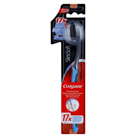 Colgate Slim Soft Charcoal Toothbrush With Activated Charcoal Soft