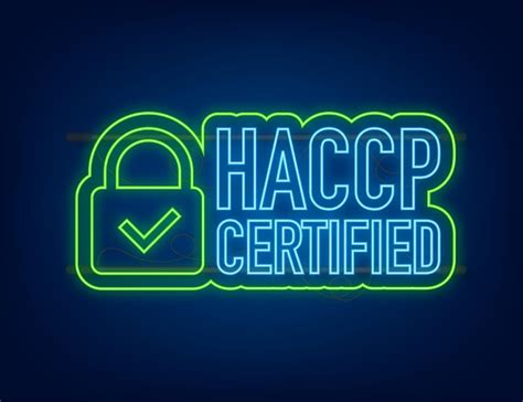 Premium Vector Haccp Certified Icon On Dark Background Neon Icon