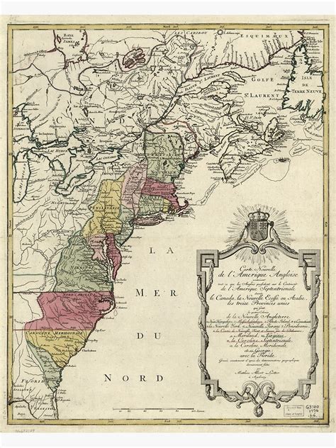 "Colonial America Map by Matthaus Lotter (1776)" Photographic Print by allhistory | Redbubble