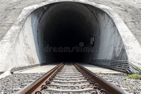 Train Tunnel Running Through Mountain Stock Image Image Of