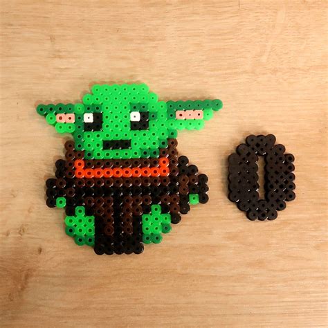 Boneco Baby Yoda Star Wars Hama Beads Pixels Elo