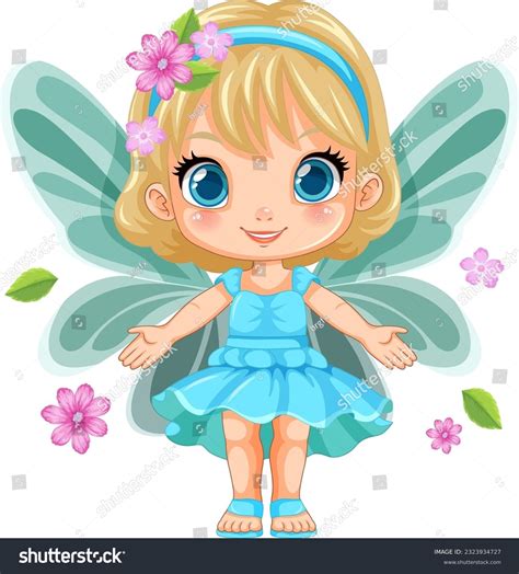 Cute Fairy Girl Cartoon Character Vector Stock Vector (Royalty Free ...