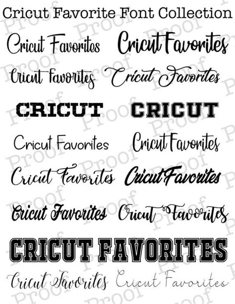 Cricut Favorite Font Collection Great For Use With Cricut Etsy