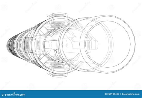 Outline Drawing or Sketch of Cylindrical Device Stock Illustration ...