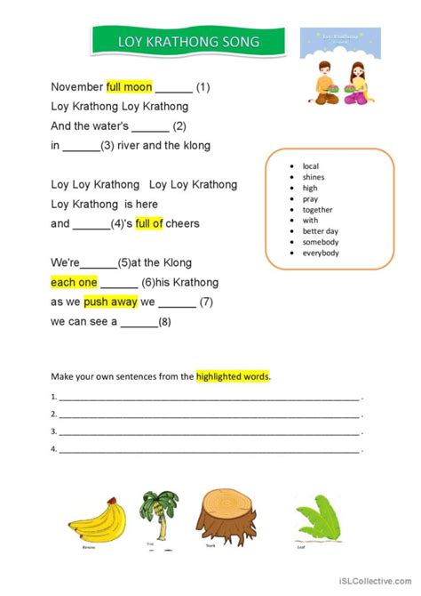 Loy Krathong Thai Festival Picture English ESL Worksheets Pdf Doc