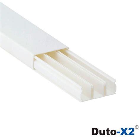 Duto X 1 Slim Com Divisória Canaleta Pvc 20 X 10 X 2000 Com Adesivo