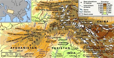 Khyber Pass Physical Map