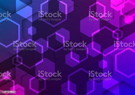 Abstract Technology Background With Hexagons向量圖形及更多互聯網圖片 互聯網 光 六角形