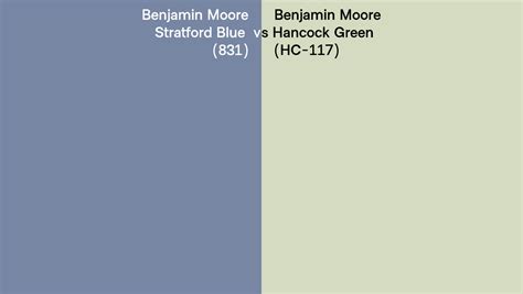 Benjamin Moore Stratford Blue Vs Hancock Green Side By Side Comparison