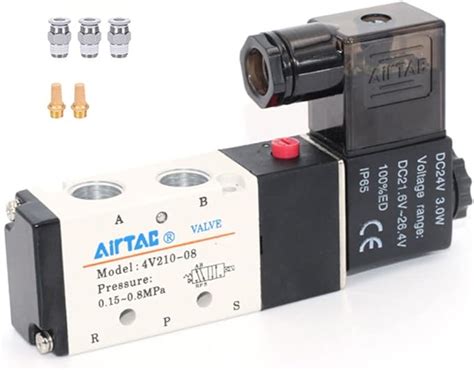 Válvula solenoide de 1 4 PT neumática AirTAC 4V210 08 Air 12V 24V 110V