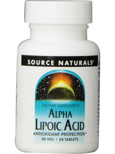 Source Naturals Alpha Lipoic Acid 50 Mg 24 Tablets Chinese Herbs Direct