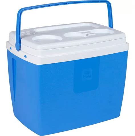 Caixa T Rmica Azul Cooler L Latas Camping Praia Piscina Bel