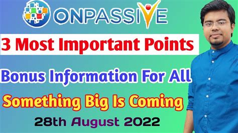 Onpassive Most Important Points Onpassive New Update Onpassive New